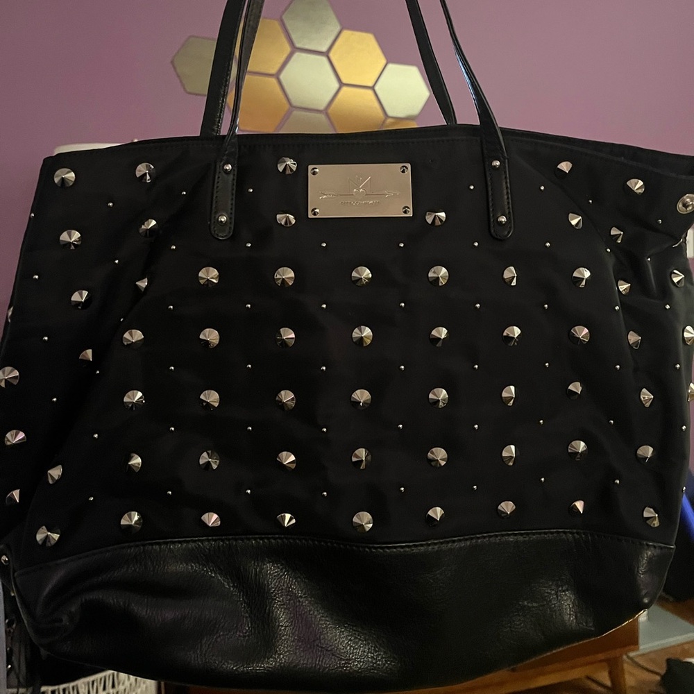Rebecca Minkoff studded nylon and leather tote